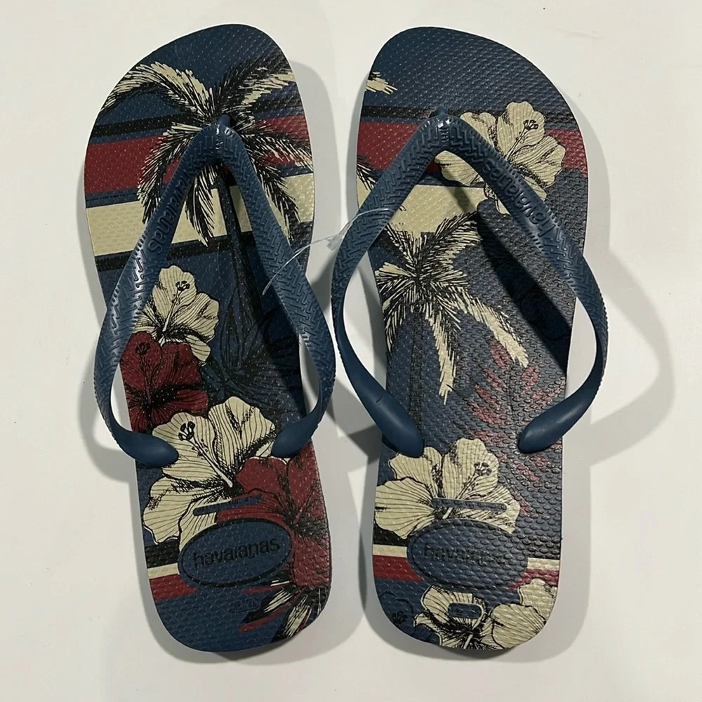 Havaianas - blue/red/beige flip‎ flops, 13 men’s